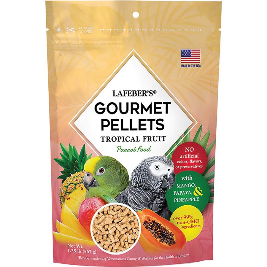 Lafeber Tropical Fruit Gourmet Pellets Parrot Bird Food 1.25-lb, Kwik Pets