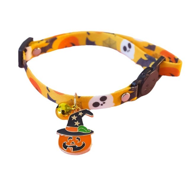 Cheerhunting Halloweek Halloween Pumpkin Ghost Cat Collar Medium