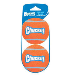 Chuckit! Tennis Ball Dog Toy Shrink Sleeve Blue/Orange Large 2 Count