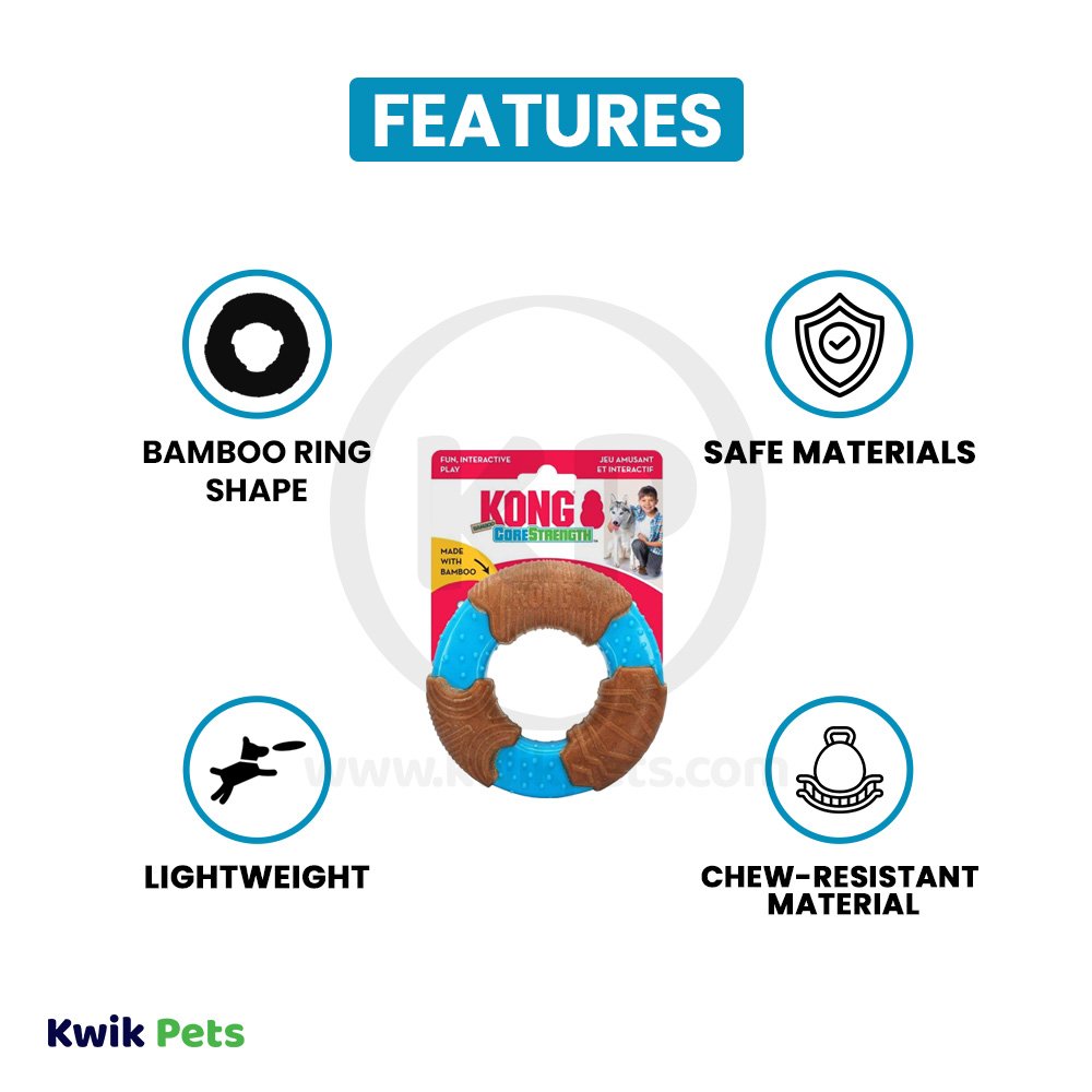 KONG CoreStrength Bamboo Ring Dog Toy Large, Kwik Pets