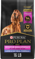 Purina Pro Plan Adult Sensitive Skin & Stomach Dry Dog Food Lamb & Oat Meal Formula 16-lb