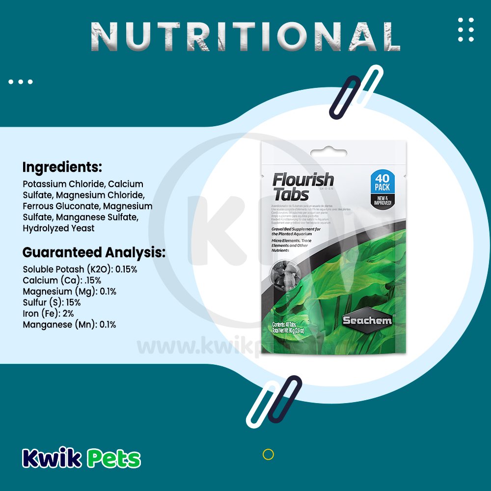 Seachem Laboratories Flourish Tabs Plant Supplement 4.2 oz, 40 ct, Seachem
