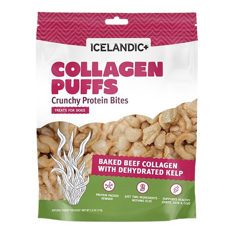 Icelandic+ Beef Collagen Puffs with Kelp Dog Treats 2.5-oz, Kwik Pets