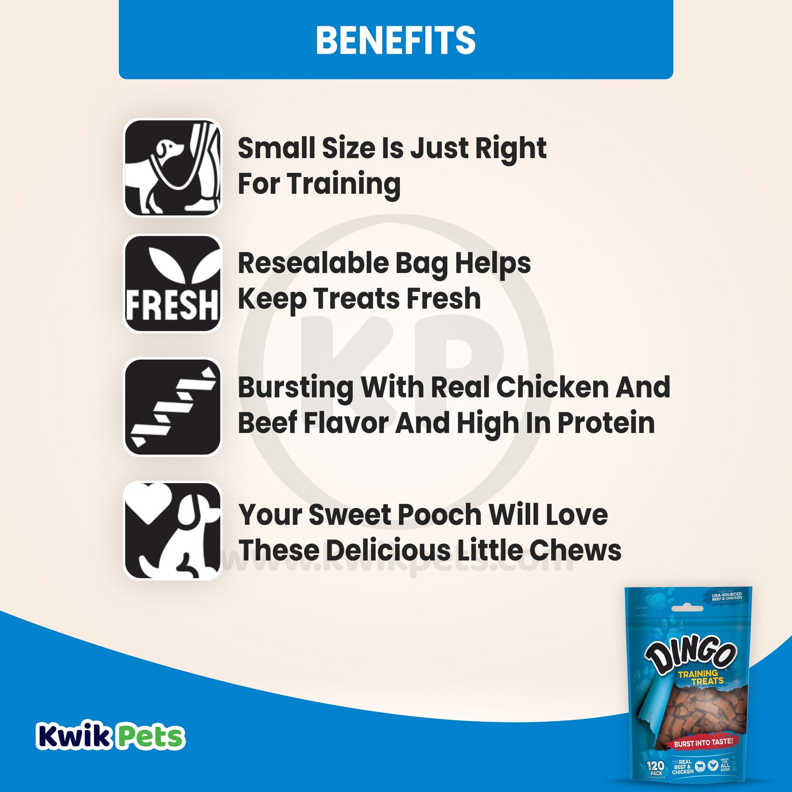Dingo Beef & Chicken Treats For Dogs 120 ct, Dingo