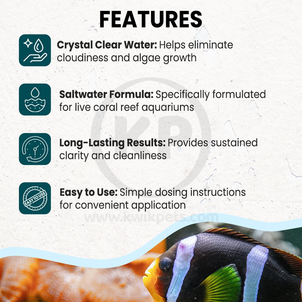 Features of Vibrant Saltwater Aquarium cleaner 8-oz