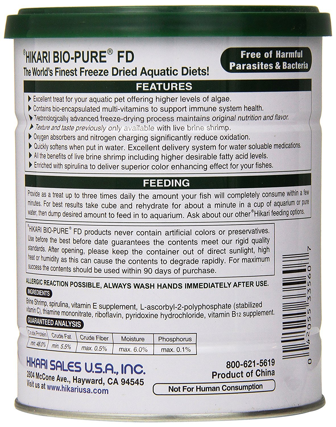 Hikari Bio-Pure Freeze Dried Spirulina Brine Shrimp 1.76-oz, HIKARI