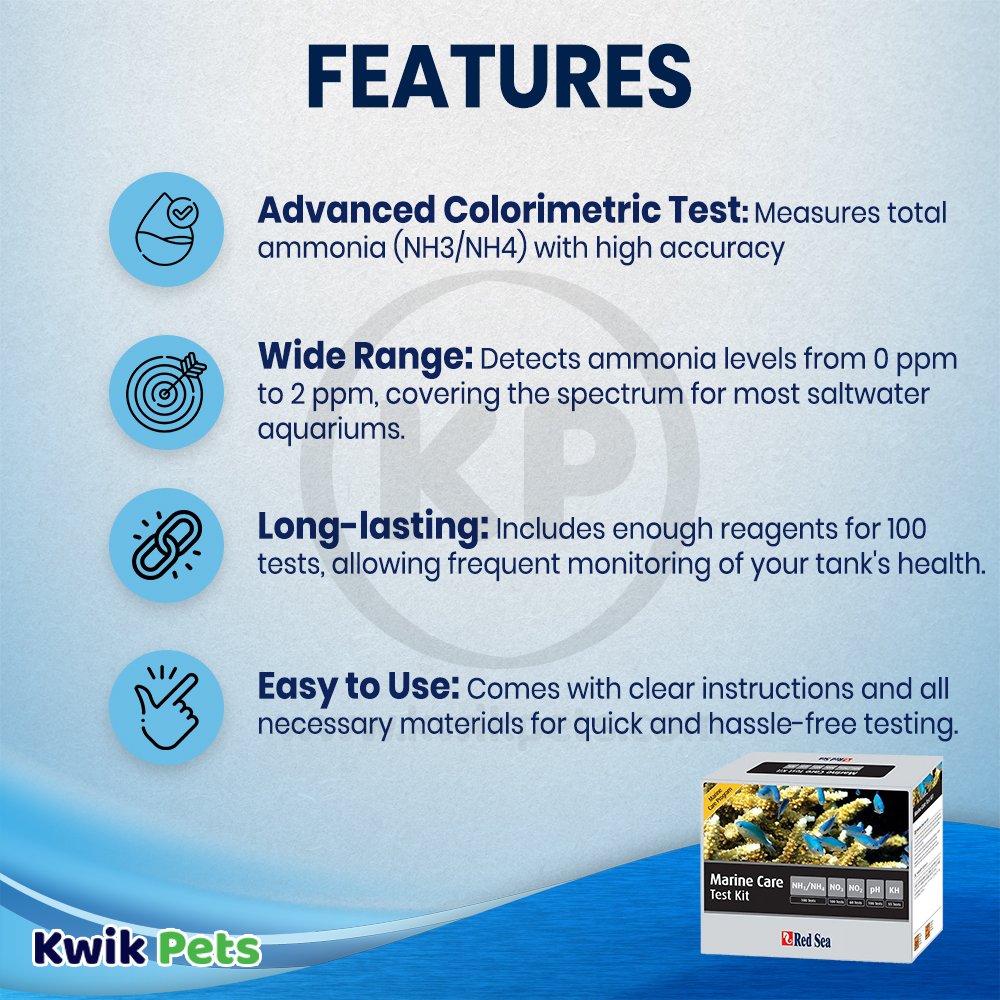 Red Sea Marine Care Test Kit 100 Tests, Kwik Pets
