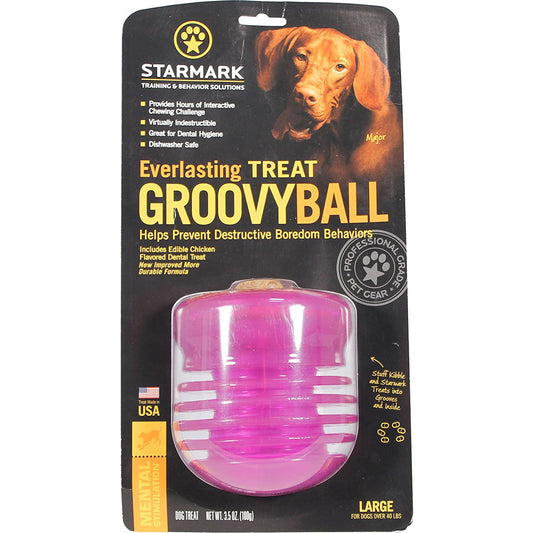 Starmark Groovy Ball with USA Made Treat Purple, Large, Starmark