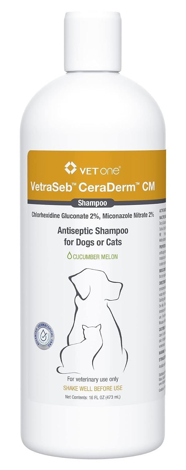 VetOne VetraSeb CeraDerm CM Antiseptic Shampoo for Dogs & Cats 16-oz