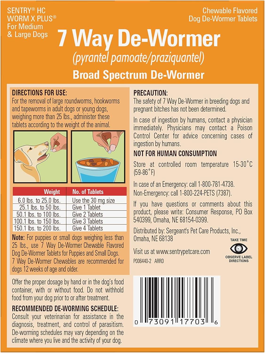 Sentry Worm X Plus 7 Way De-Wormer for Small Dogs 2 Count, Kwik Pets