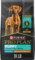 Purina Pro Plan Puppy Large Breed Dry Dog Food Chicken & Rice Formula 18-lb