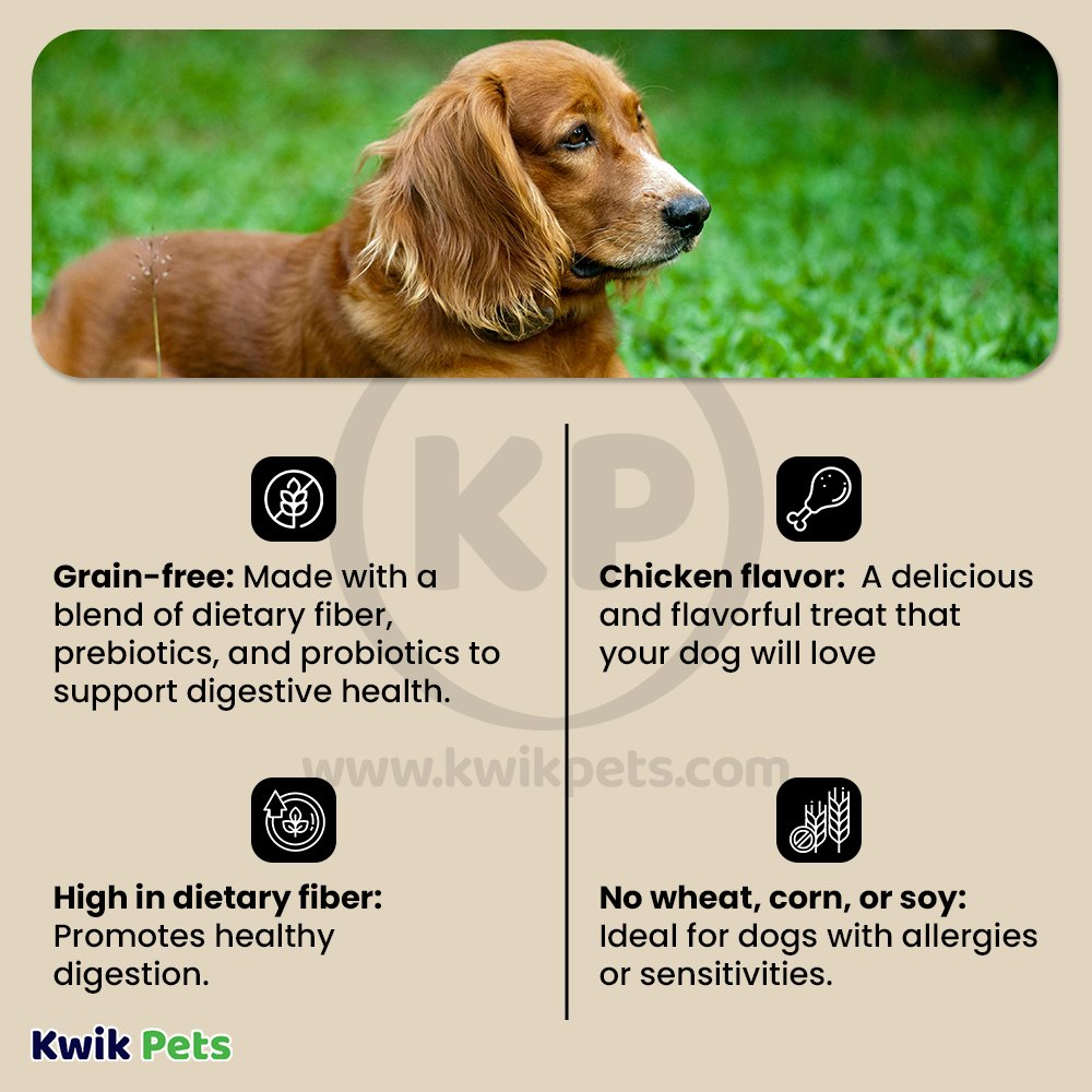 Features of Get Naked Digestive Health Grain-Free Dental Stick Chicken Dog Treats Large 6.6-oz