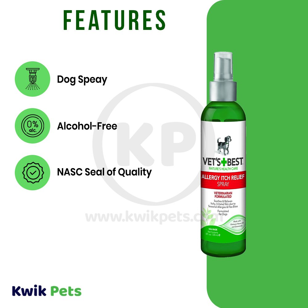 Vet's Best Allergy Itch Relief Dog Spray 8-oz, Vet's Best
