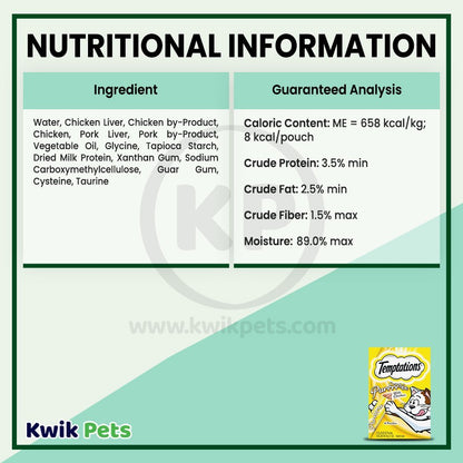 Nutritional Information - Temptations Creamy Purrrr-ee Cat Treats Chicken 1.7-oz