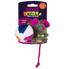 Mad Cat Beach Babe Mouse Catnip & Silvervine Cat Toy