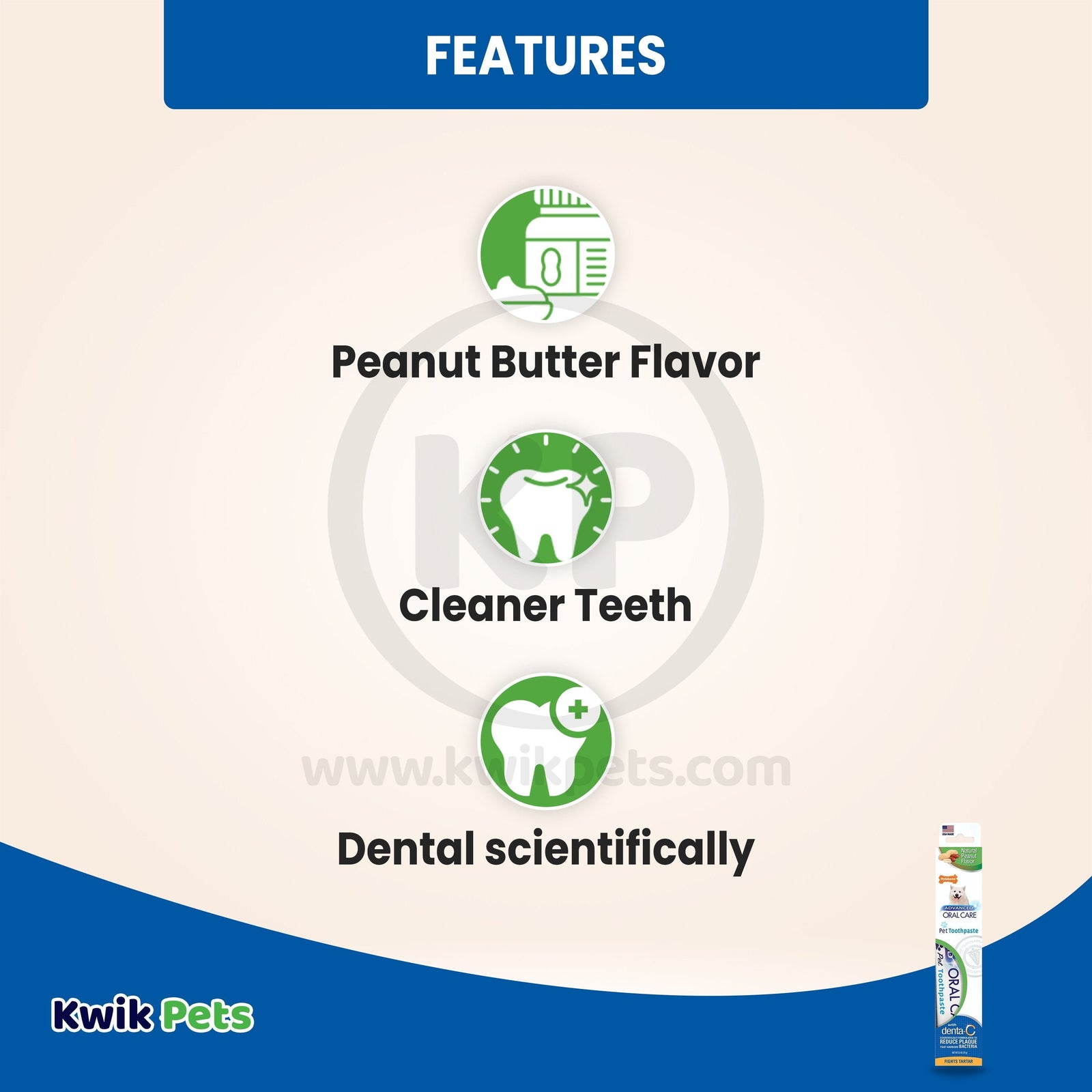 Features of Nylabone Advanced Oral Care Natural Dog Toothpaste Peanut Butter 2.5-oz