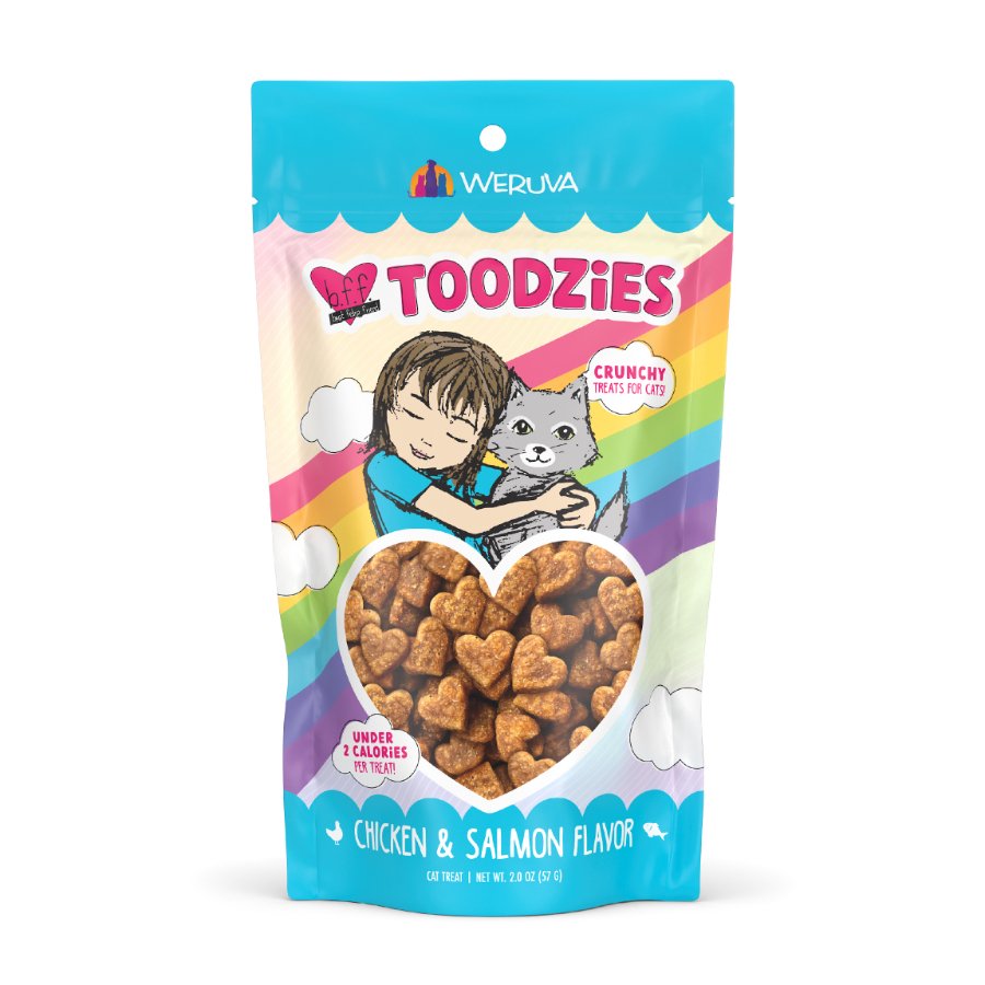 Weruva B.F.F. Toodzies Crunchy Chicken & Salmon Cat Treats 2-oz, Kwik Pets