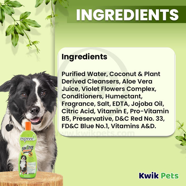 Espree Flea & Tick Shampoo for Dogs & Cats 20-oz, Kwik Pets