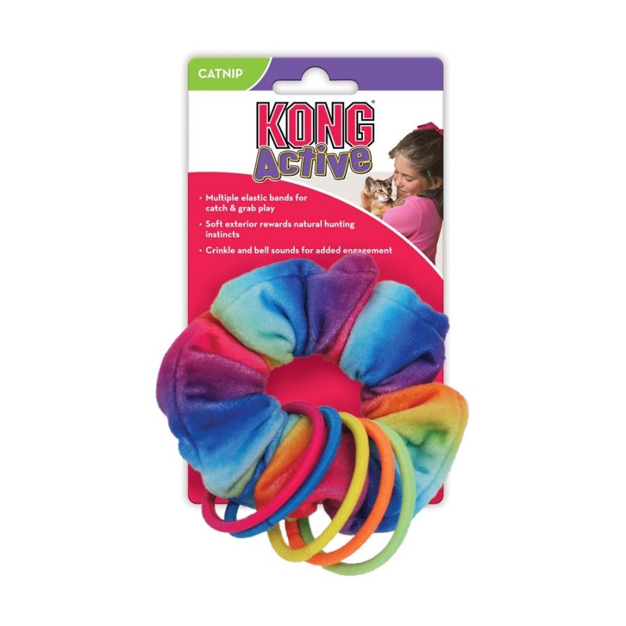 KONG Active Scrunchie Catnip Cat Toy Multicolor One Size, Kwik Pets