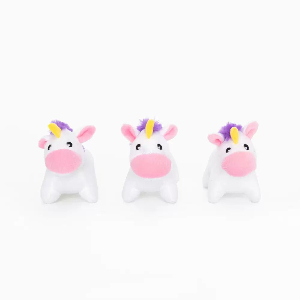 ZippyPaws Miniz Unicorns Dog Toy White Small/Medium