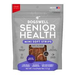 Dogswell Senior Health Mini Soft Strip Dog Treats Duck 4-oz