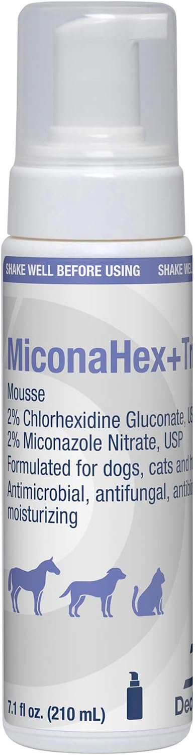 Dechra MiconaHex+Triz Antifungal & Antibacterial Mousse for Dogs, Cats & Horses 7.1-oz
