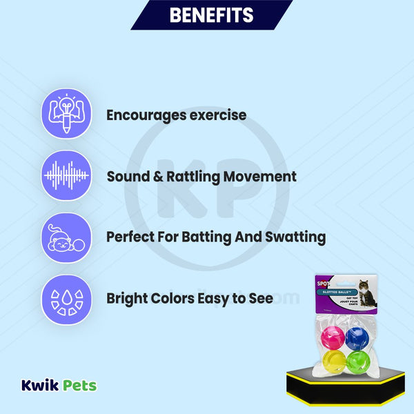 Benefits of Ethical Pet Spot Slotted Balls Cat Toy Multicolor 4 Count