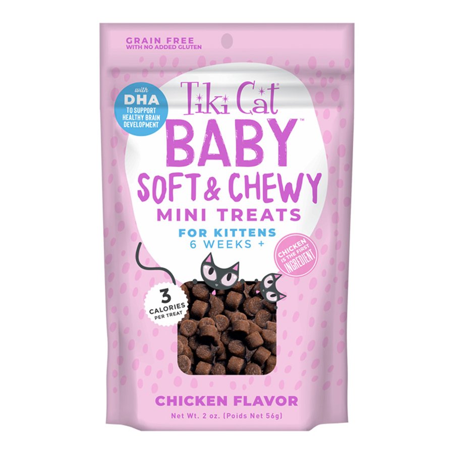 Tiki Pets Cat Baby Soft & Chewy Chicken & Tuna Cat Mini Treats 2-oz, Kwik Pets