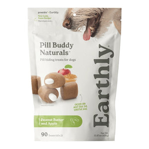Earthly Pill Buddy Naturals Soft & Chewy Dog Treats Peanut Butter & Apple 90 Count 15.87-oz, Kwik Pets