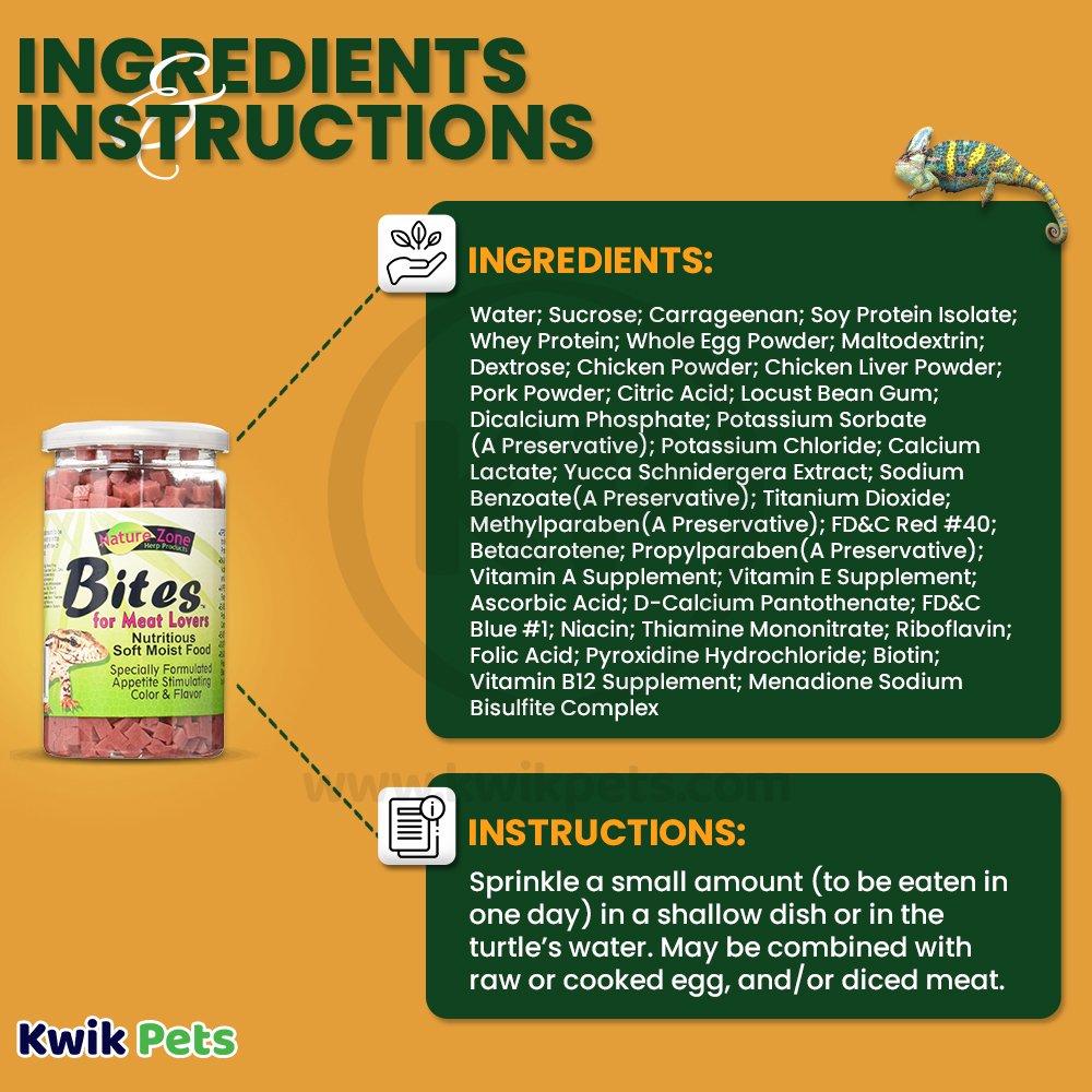 Nature Zone Bites for Meat-Lovers Reptiles Gel Food 9-oz, Kwik Pets