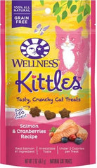 Wellness Kittles Natural Grain-Free Crunchy Cat Treats Salmon & Cranberries Recipe 2-oz