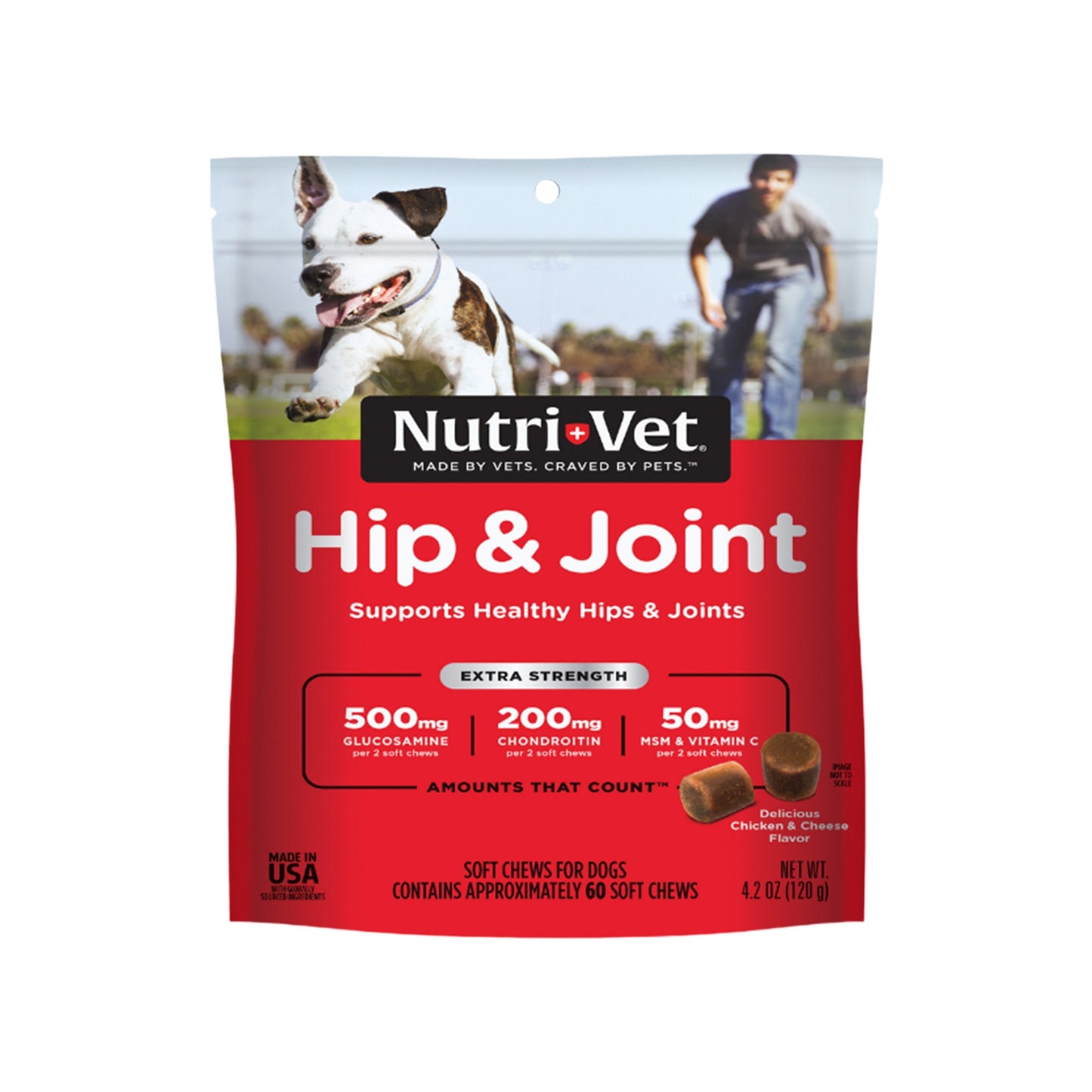 Nutri-Vet Hip & Joint Extra Strength Chicken & Cheese Soft Chews For Dogs 60 Count 4.2-oz