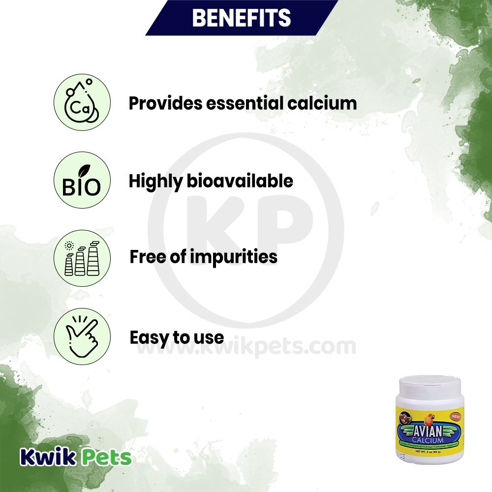 Benefits of Zoo Med Avian Calcium Bird Supplement 3-oz