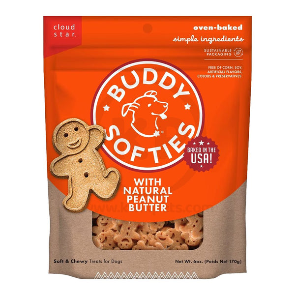 Cloud Star Buddy Biscuits Soft & Chewy Dog Treats Peanut Butter 6-oz, Kwik Pets