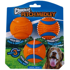 Chuckit! Fetch Medley Balls Gen 3 Dog Toy Medium 3 Count