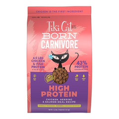 Tiki Pets Cat Born Carnivore High Protein Dry Cat Food Chicken, Herring & Salmon 5.6-lb