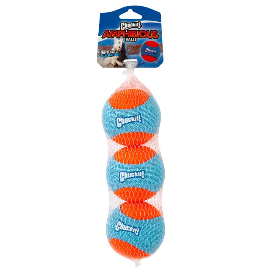 Chuckit! Amphibious Balls Dog Toy 3 Count, Kwik Pets