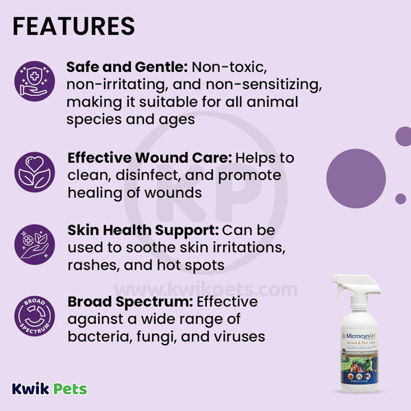 Features of MicrocynAH Wound & Skin Care 16-oz