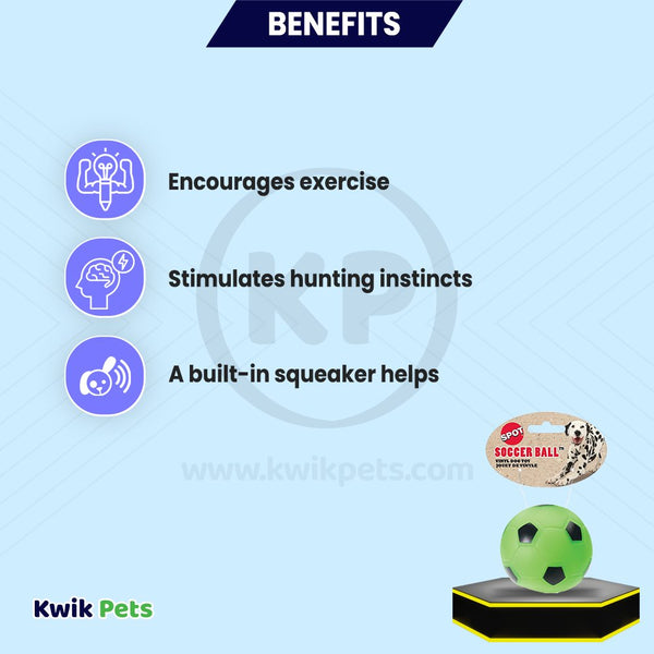 Ethical Pet Spot Soccer Ball Dog Toy Assorted 3-in, Kwik Pets