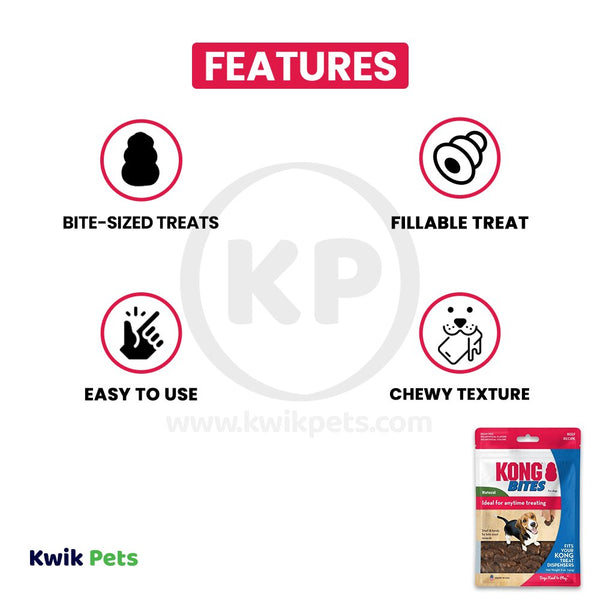 KONG Bites Dog Treats Regular, Beef, 5-oz, KONG