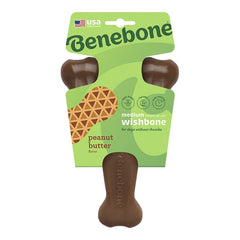 Benebone Wishbone Dog Chew Toy Peanut Butter Medium