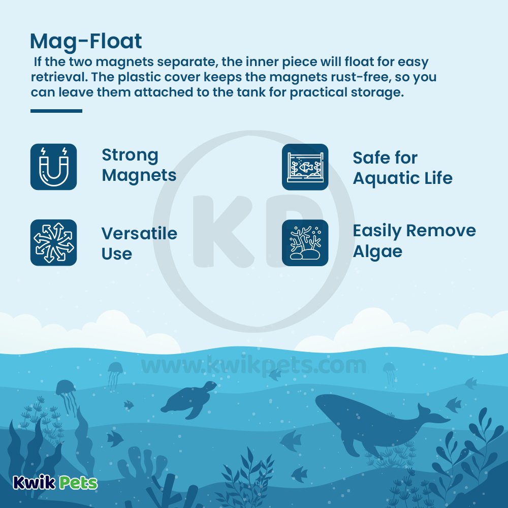 Mag-Float Floating Magnet Acrylic Aquarium Cleaner Medium, Kwik Pets