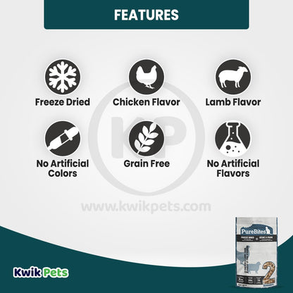 Features - PureBites Chicken & Lamb Freeze Dried Cat Treats 0.98-oz