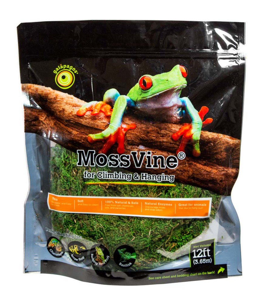 Galapagos MossVine for Climbing & Hanging Fresh Green for Reptile & Amphibian 12 ft, Kwik Pets