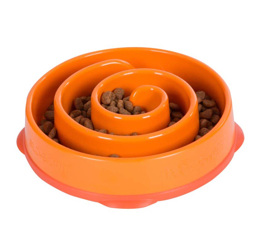 Outward Hound Fun Feeder Interactive Dog Bowl Slow Feeder Orange Small, Kwik Pets