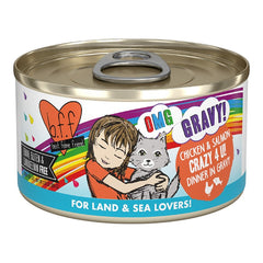 Weruva B.F.F. OMG Chicken & Salmon Crazy 4 U! Dinner in Gravy Wet Cat Food 2.8-oz
