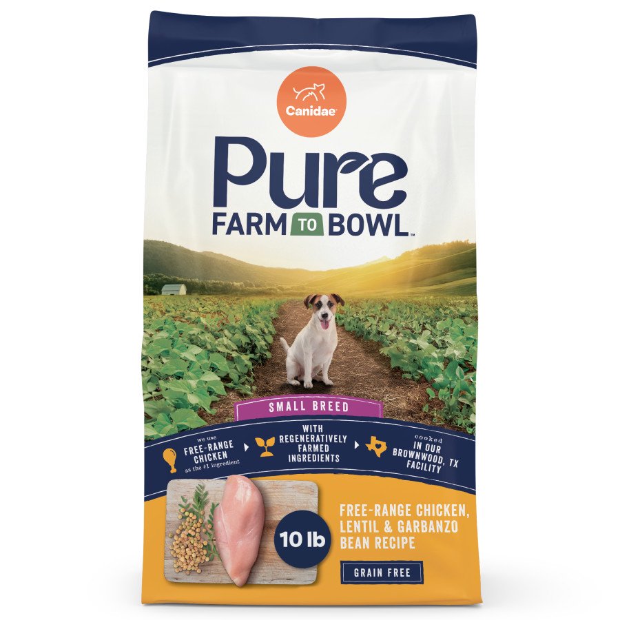 Canidae Pure Farm To Bowl Free-Range Small Breed Dry Dog Food Chicken, Lentil & Garbanzo Bean 10-lb