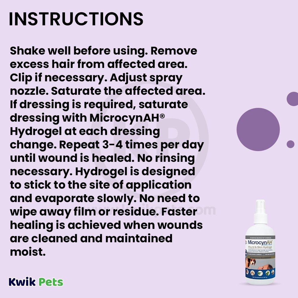 Usages Instructions of MicrocynAH Wound & Skin Care Hydrogel 8-oz