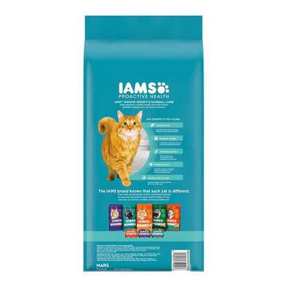 IAMS Proactive Health Weight Control & Hairball Care Indoor Adult Dry Cat Food Chicken & Turkey, 7 lb, IAMS