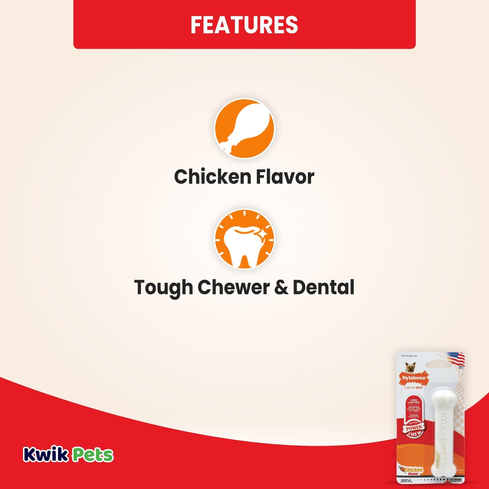 Nylabone DuraChew Chicken Blister Card Petite, Nylabone